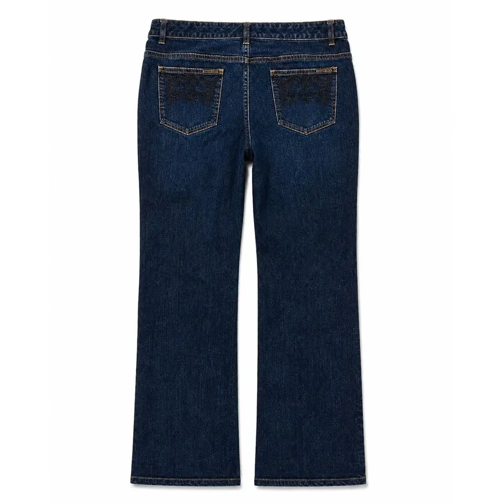 Michael Kors Bootcut Jeans Dark Wash Beaded Embellished Size 16 18 Plus